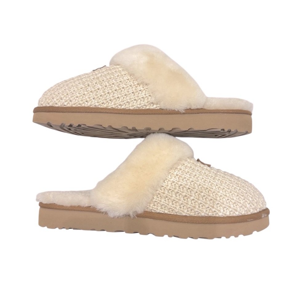 UGG® Women's Cream Cozy Knit Shearling Mule Slippers size 12 - Picture 7 of 11